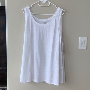 Eileen fisher white linen system tank